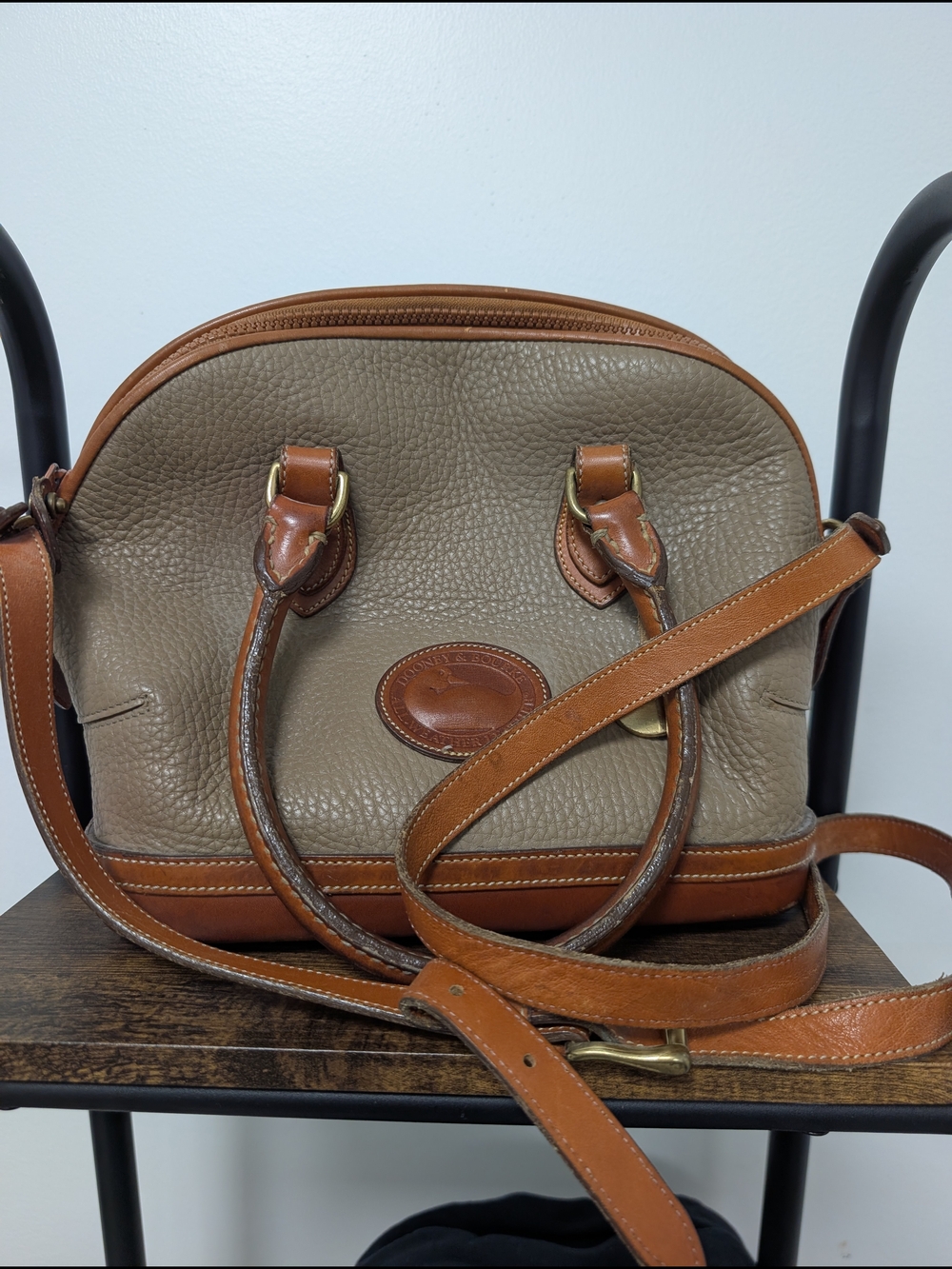Vintage Dooney & Burke Leather Purse With Crossbody Straps
